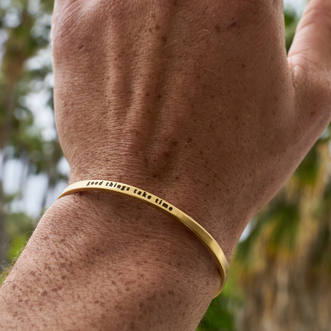 CUSTOM TEXT CUFF (18K GOLD-PLATING)